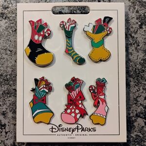 Disney Colorful Holiday Stocking Pin Collection
